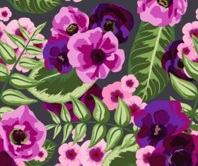 Watercolor flower seamless pattern vectors 04