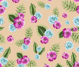 Watercolor flower seamless pattern vectors 05