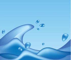 Wave with water drip vector