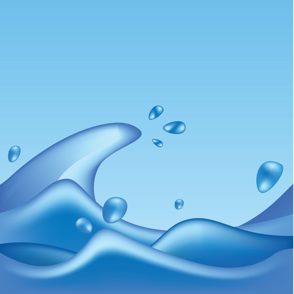 Wave with water drip vector