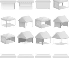 White tents vector illustration 01