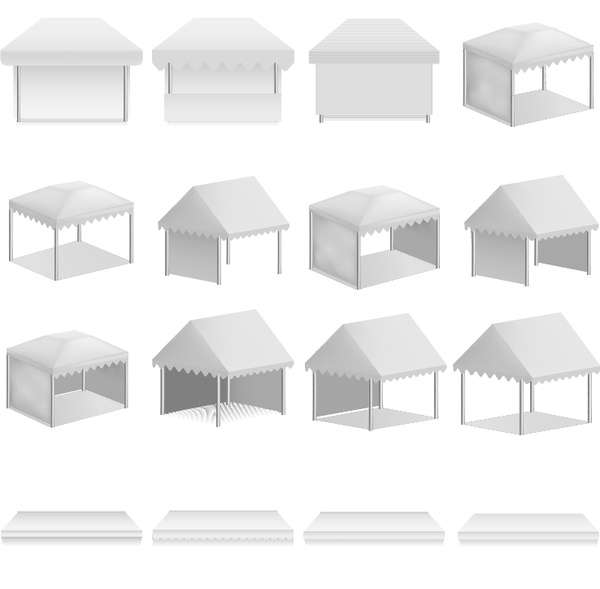 White tents vector illustration 01