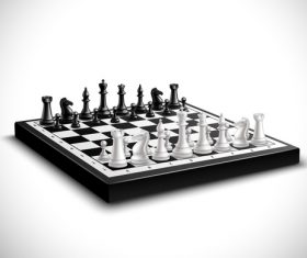 White with black figure chess vector 02