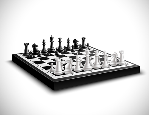 White with black figure chess vector 02