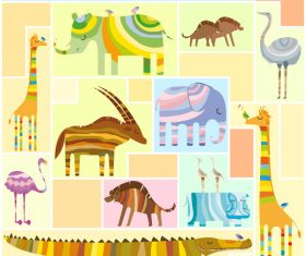 Wild animal abstract background vector