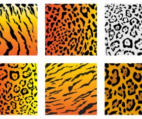Wild animal skin pattern vector set 01