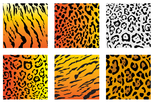 Wild animal skin pattern vector set 01