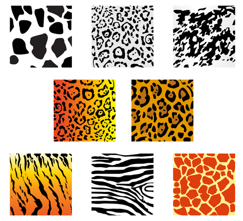 Wild animal skin pattern vector set 02