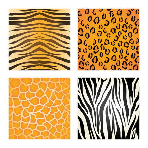 Wild animal skin pattern vector set 03