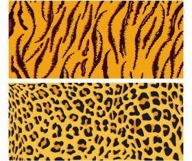 Wild animal skin pattern vector set 07