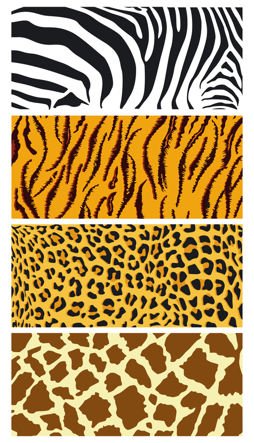 Wild animal skin pattern vector set 07 free download