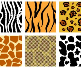 Wild animal skin pattern vector set 10