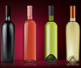 Wine bottle design vector 02