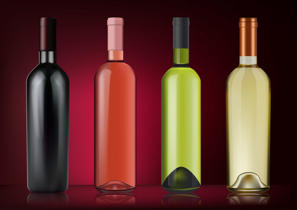Wine bottle design vector 02