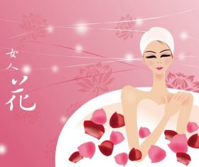 Woman flower illustration vector