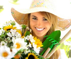 Woman gardening Stock Photo 02
