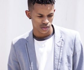 Young black man with cool hairstyle Stock Photo