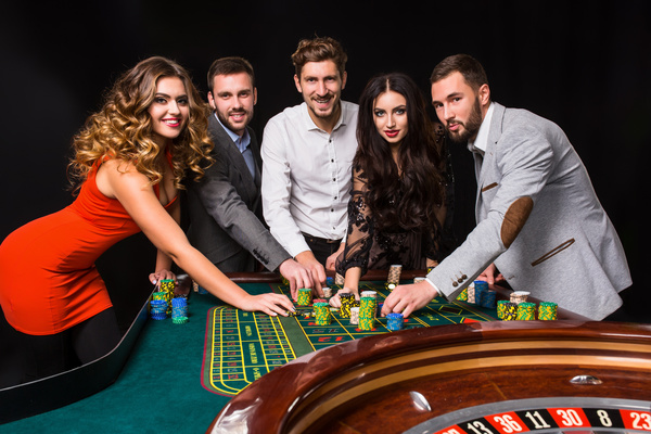 Young people playing roulette Stock Photo 02