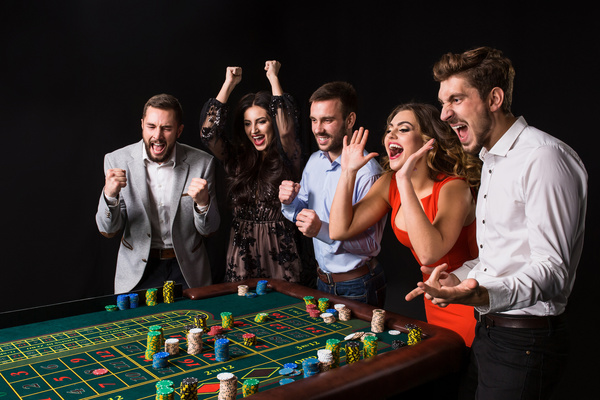 Young people playing roulette Stock Photo 04