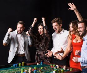 Young people playing roulette Stock Photo 06