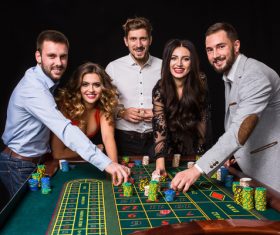 Young people playing roulette Stock Photo 07