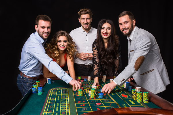Young people playing roulette Stock Photo 07