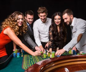 Young people playing roulette Stock Photo 09
