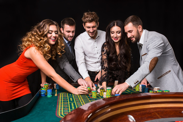 Young people playing roulette Stock Photo 09