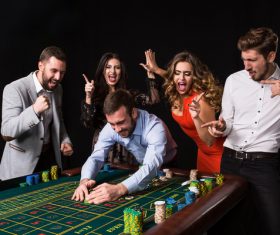 Young people playing roulette Stock Photo 10