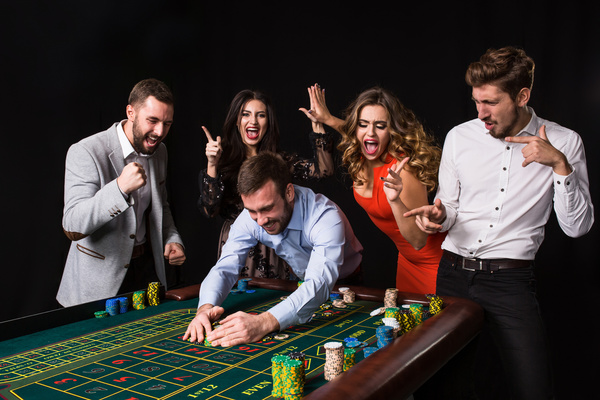 Young people playing roulette Stock Photo 10