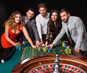 Young people playing roulette Stock Photo 11