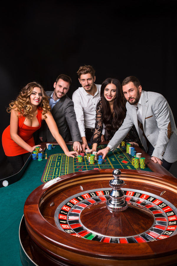 Young people playing roulette Stock Photo 11