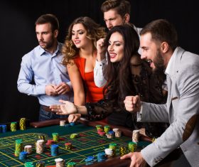 Young people playing roulette Stock Photo 12