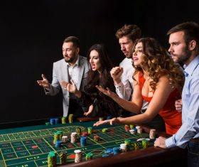 Young people playing roulette Stock Photo 13
