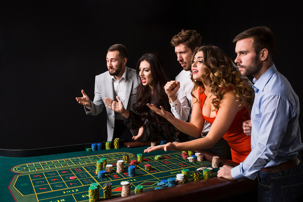 Young people playing roulette Stock Photo 13