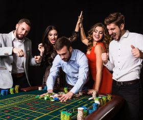 Young people playing roulette Stock Photo 14