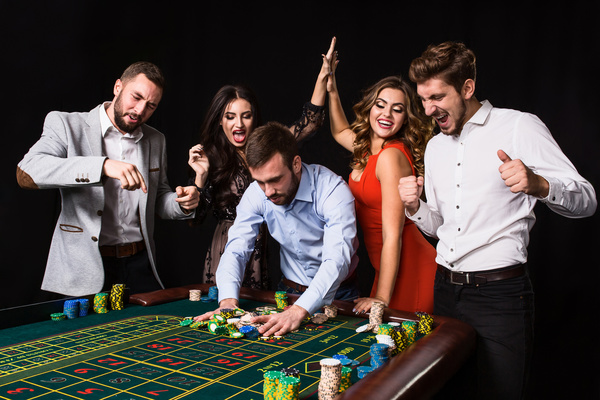 Young people playing roulette Stock Photo 14