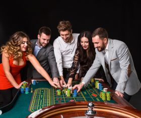 Young people playing roulette Stock Photo 15