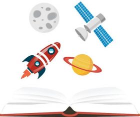 book with space vector material