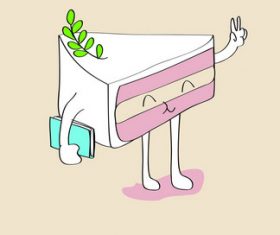 Cartoon cake vector material