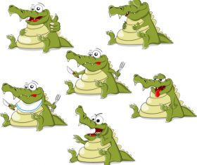 cartoon crocodile illustration vector 01