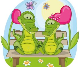 cartoon crocodile illustration vector 02