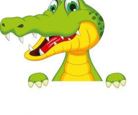 cartoon crocodile illustration vector 05