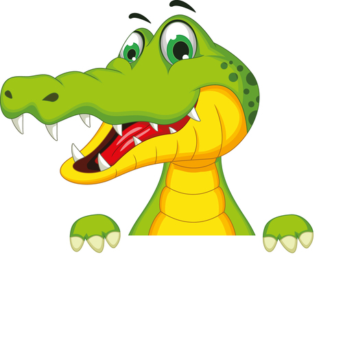cartoon crocodile illustration vector 05