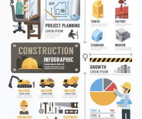 construction infographic template vector 01