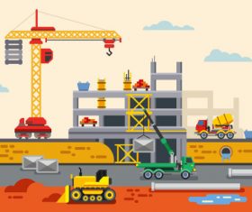 construction infographic template vector 02