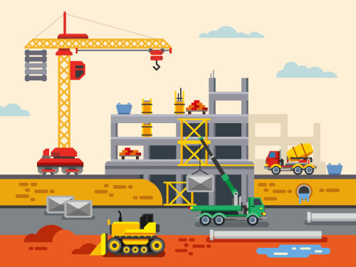 construction infographic template vector 02