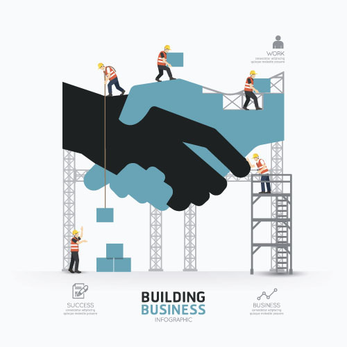 construction infographic template vector 03