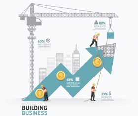construction infographic template vector 04