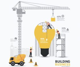 construction infographic template vector 06